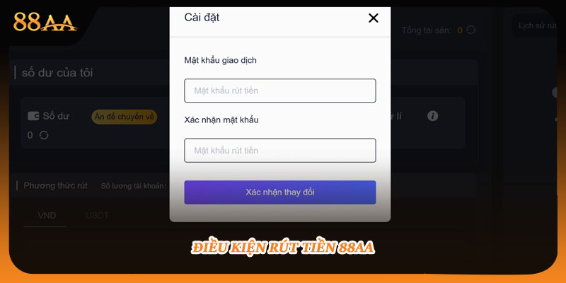 Điều kiện để rút tiền 88AA