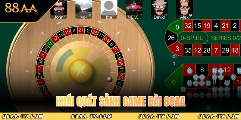 Tổng quan về sảnh game bài 88AA